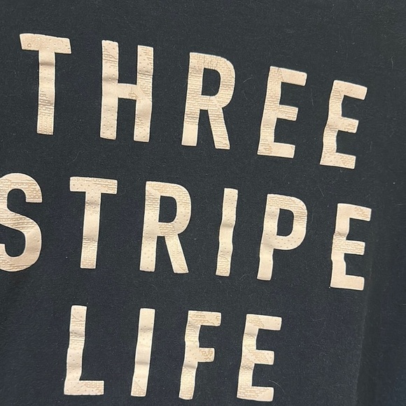 Adidas Black Three Stripe Life Tee Short Sleeve - Picture 6 of 8